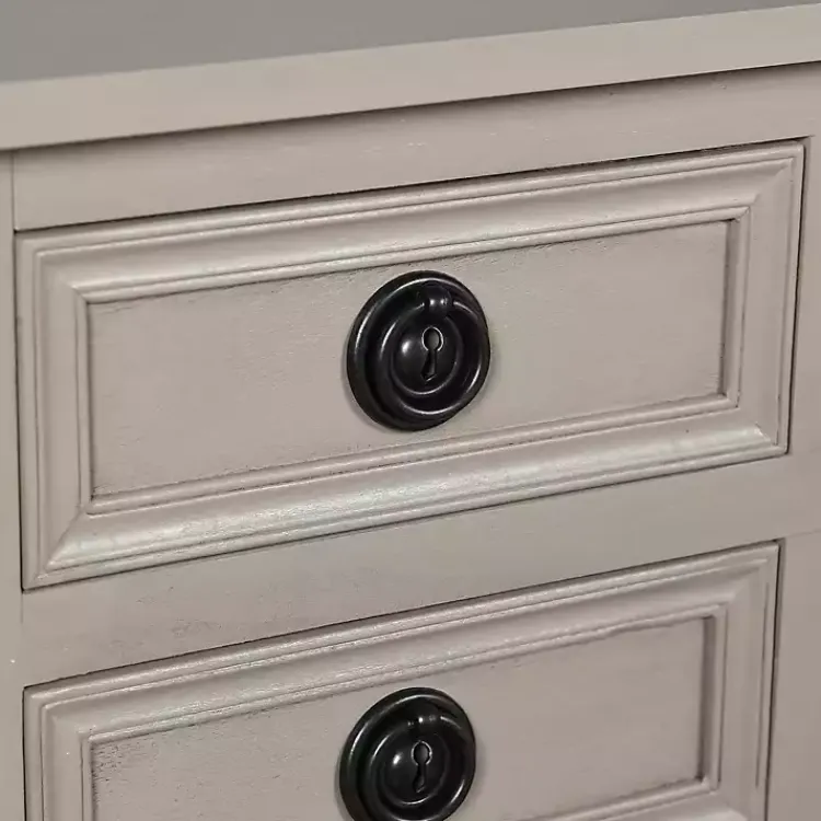 Kirklands Home Light Wood 4-Drawer Barrett Console Table Gray Clearance