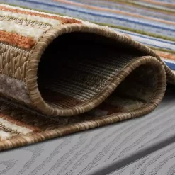 Kirklands Home Linear Seaside Outdoor Area Rug, 6x9 Multi Discount
