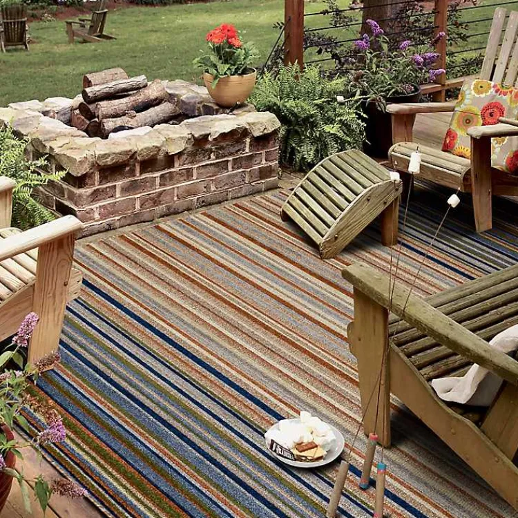Kirklands Home Linear Seaside Outdoor Area Rug, 9x12 Multi Best