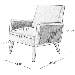 Kirklands Home Linen Upholstered Accent Chair Ivory Best