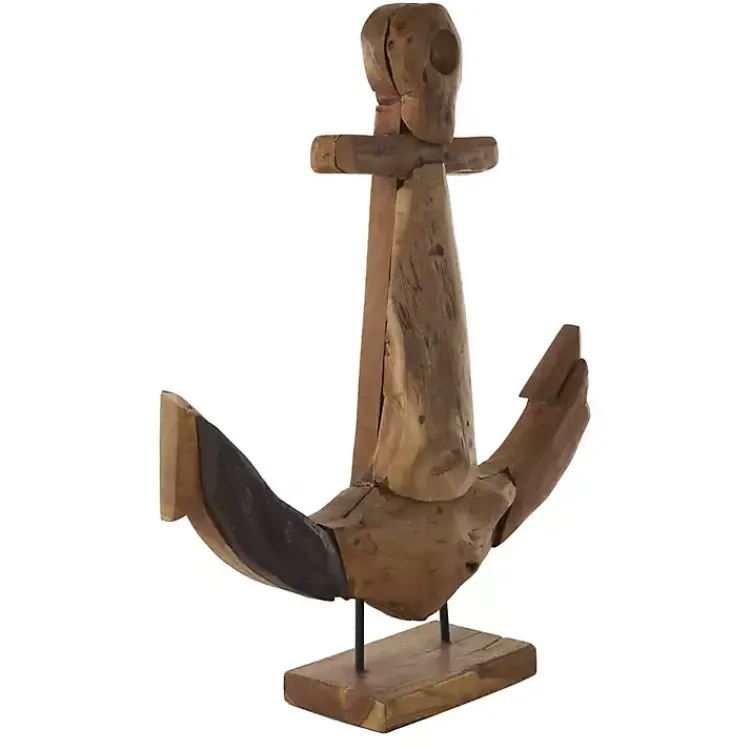 Statues & Figurines>Kirklands Home Live Edge Teak Wood Anchor Statue Brown