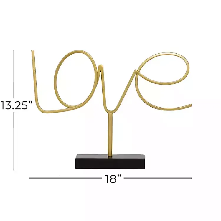 Statues & Figurines>Kirklands Home Looping Love Tabletop Sign Gold