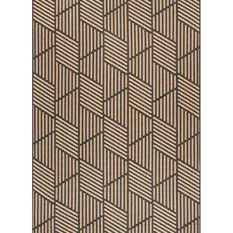 Kirklands Home Lori Dark Gray Modern Geometric Outdoor Rug, 5x8 Outlet