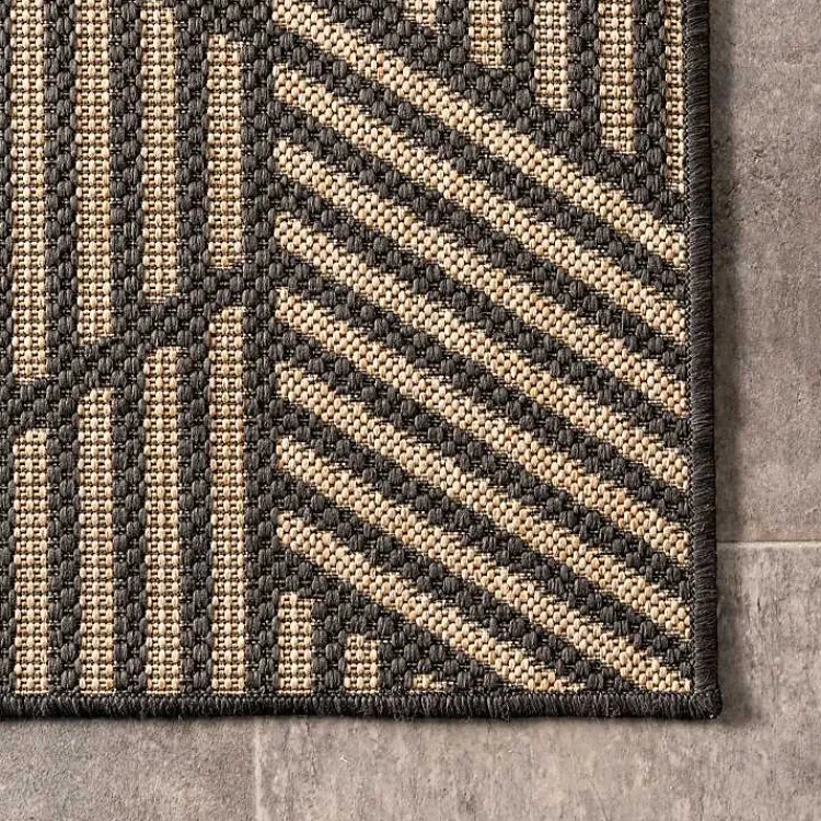 Kirklands Home Lori Dark Gray Modern Geometric Outdoor Rug, 5x8 Outlet