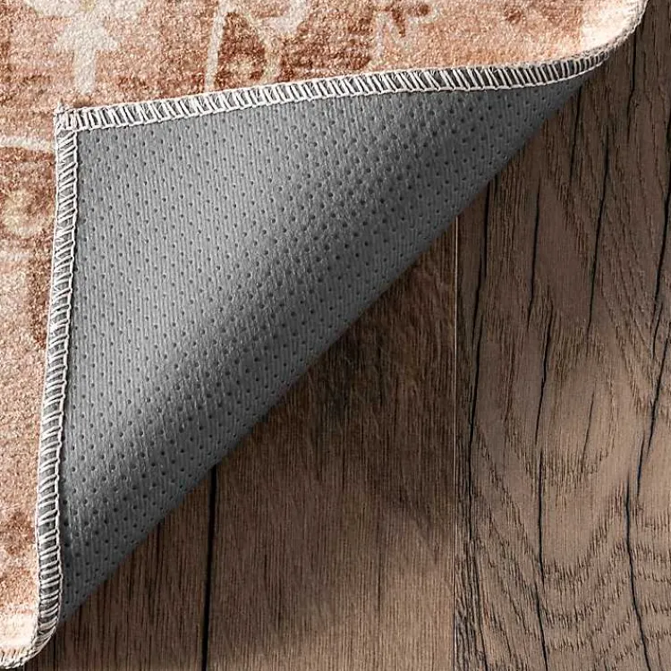 Kirklands Home Lottie Peach Vintage Washable Area Rug, 8x10 Orange Best