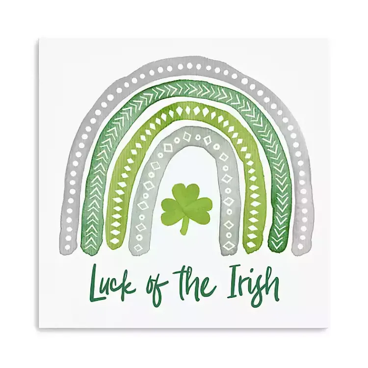 St Patricks Day Decorations>Kirklands Home Luck of the Irish Rainbow Canvas Art Print