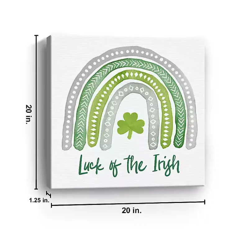 St Patricks Day Decorations>Kirklands Home Luck of the Irish Rainbow Canvas Art Print
