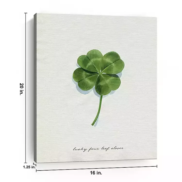 St Patricks Day Decorations>Kirklands Home Lucky Four Leaf Clover Canvas Art Print