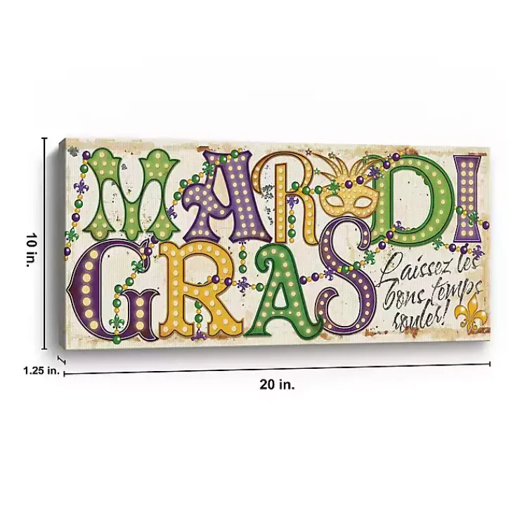 Mardi Gras Decorations>Kirklands Home Mardi Gras Mask Canvas Art Print, 20x10 in.