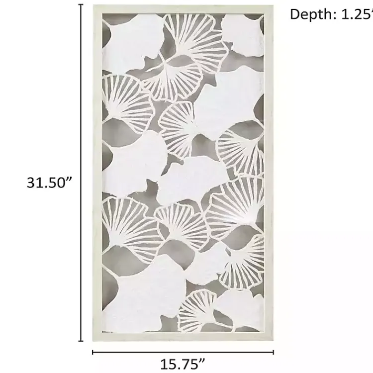 Kirklands Home Martha Stewart Rice Paper Ginkgo Leaf Wall Plaque White Hot