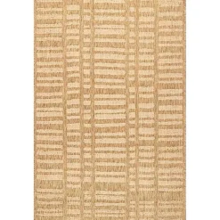 Kirklands Home Marti Banded Lines Outdoor Rug, 8x10 Tan Outlet