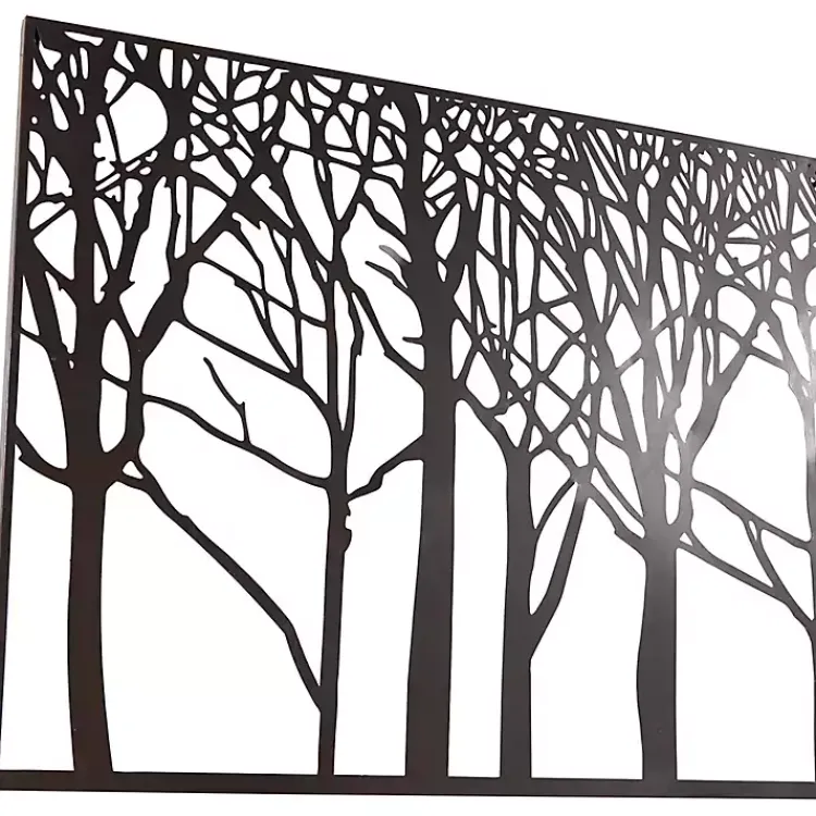 Kirklands Home Matte Metal Tree Frame Wall Plaque Black New