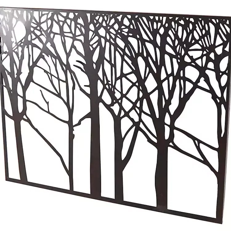 Kirklands Home Matte Metal Tree Frame Wall Plaque Black New