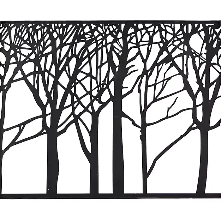 Kirklands Home Matte Metal Tree Frame Wall Plaque Black New