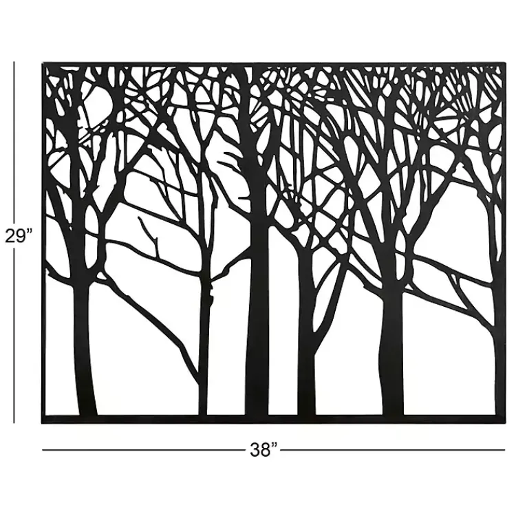 Kirklands Home Matte Metal Tree Frame Wall Plaque Black New