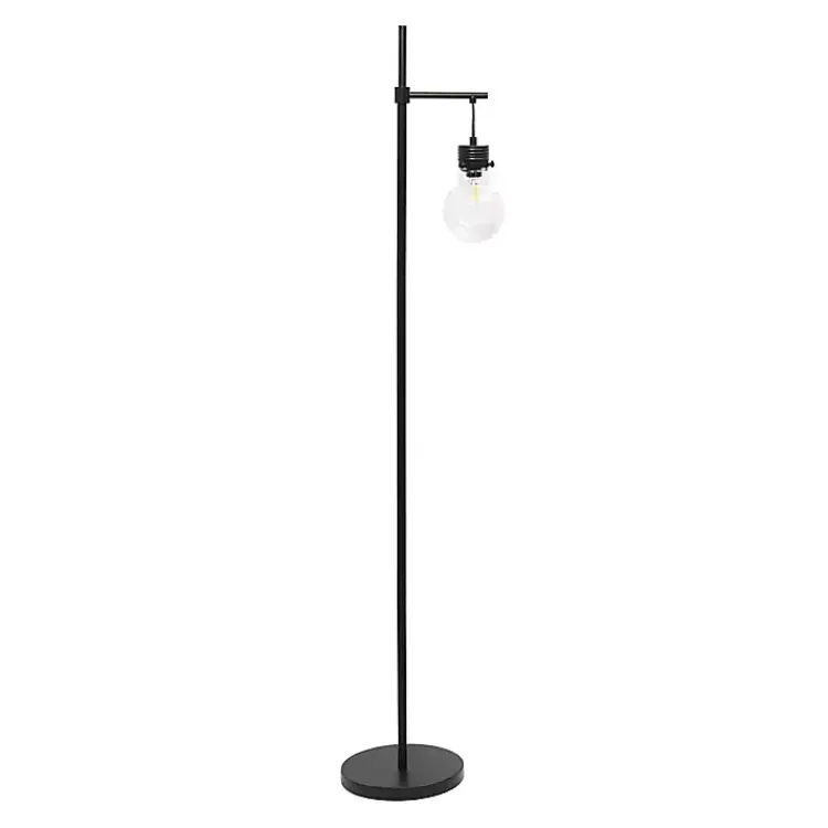Kirklands Home Matte Black Stephen Floor Lamp Clear Hot