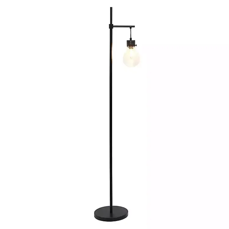 Kirklands Home Matte Black Stephen Floor Lamp Clear Hot
