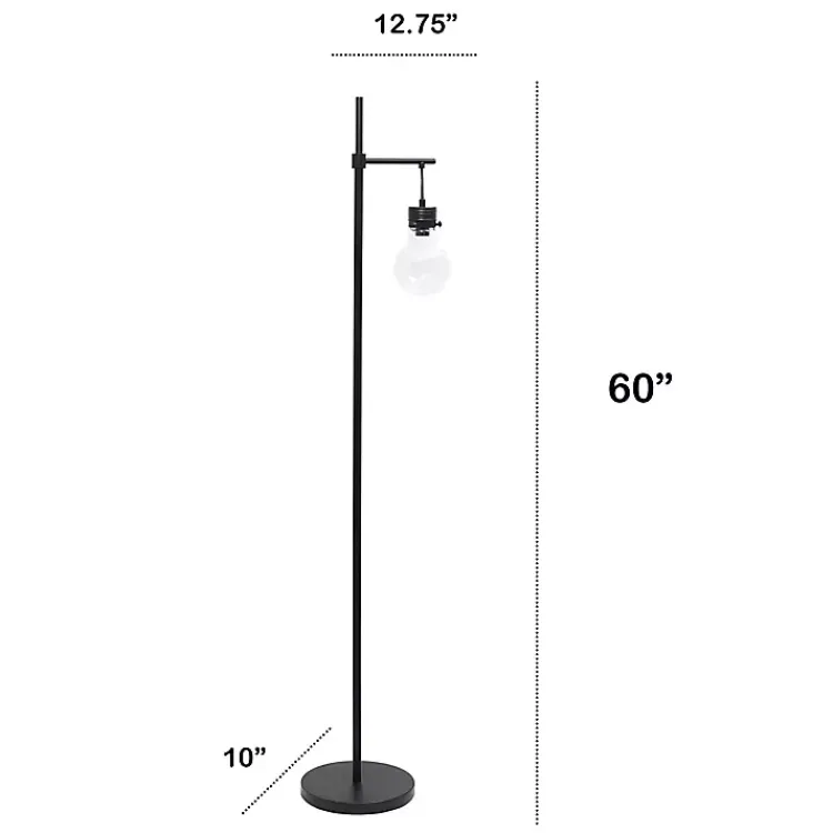 Kirklands Home Matte Black Stephen Floor Lamp Clear Hot
