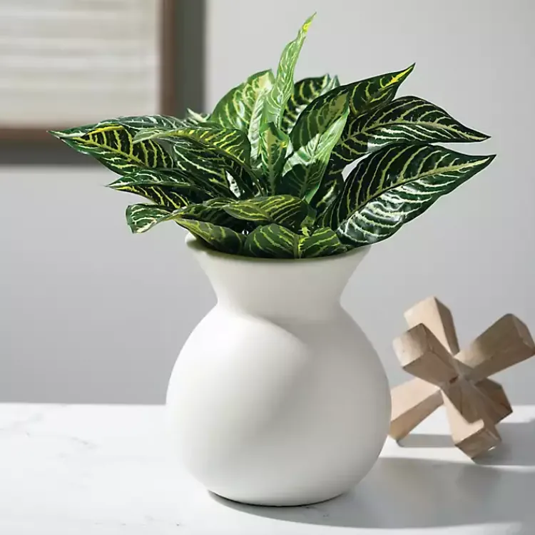 Vases>Kirklands Home Matte Hourglass Ceramic Vase Ivory