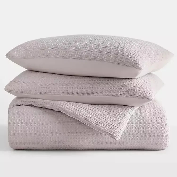 Kirklands Home Mauve Waffle Ultra-Soft 3-pc. Queen Comforter Set Pink Discount