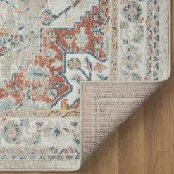 Kirklands Home Medallion Rust Area Rug, 5x7 Ivory Clearance