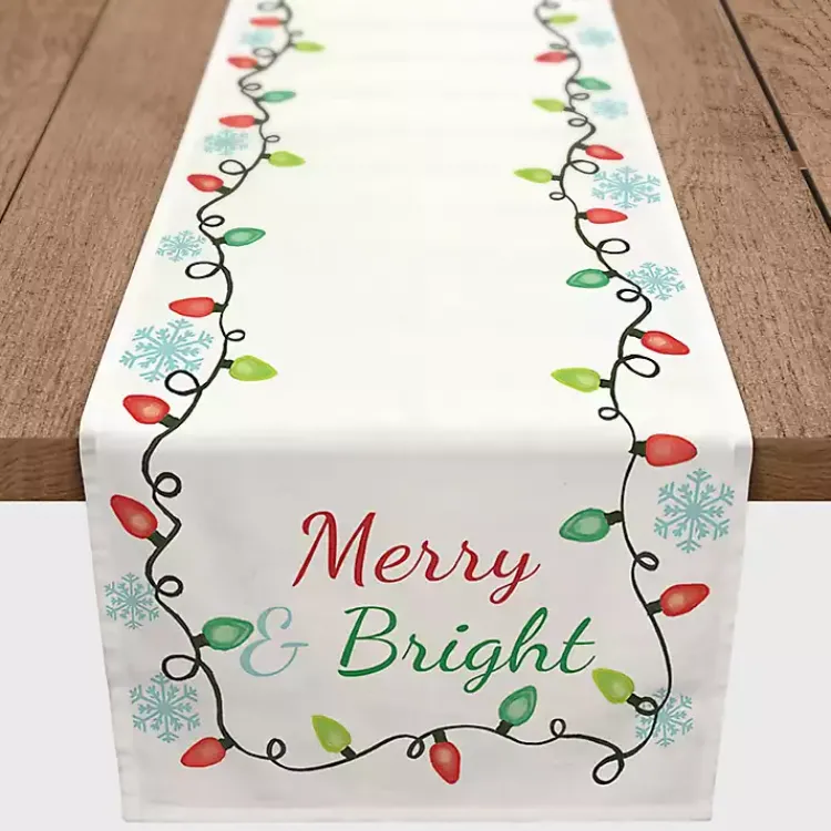 Kirklands Home Merry and Bright with Lights Table Runner, 90 in. Multi Best