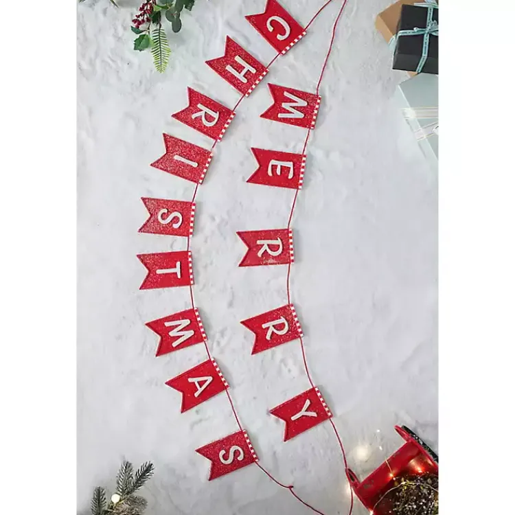Christmas Art & Wall Decor>Kirklands Home Merry Christmas 2-Tier Banner Red
