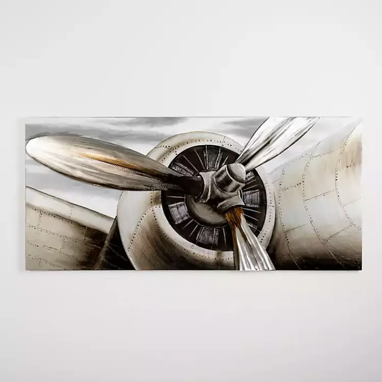 Kirklands Home Metallic Propeller Canvas Art Print New