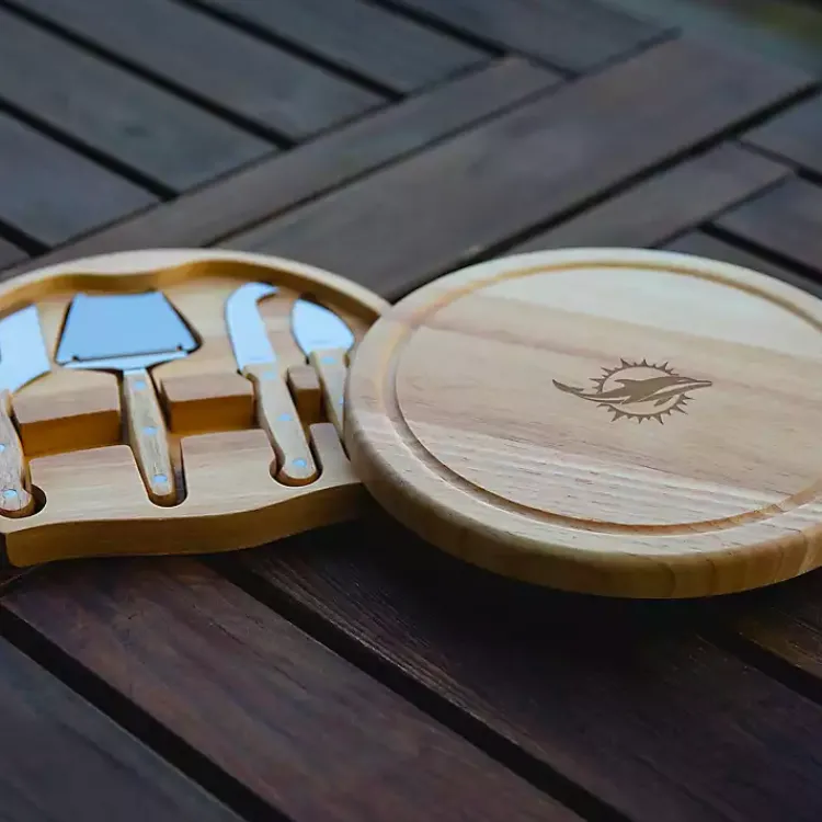 Kirklands Home Miami Dolphins Cheese Board and Tool Set Tan Hot