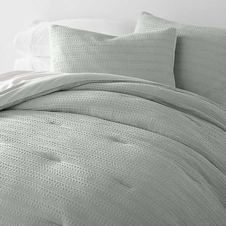 Kirklands Home Mist Waffle Ultra-Soft 3-pc. Twin Comforter Set Green New