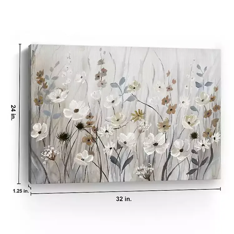 Kirklands Home Misty Meadow Field Canvas Art Print Gray