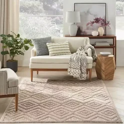 Kirklands Home Mocha Diamond Outdoor Area Rug, 6x9 New