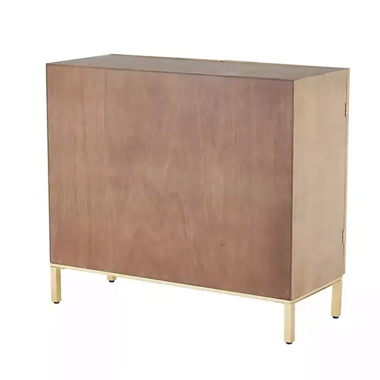 Kirklands Home Modern Wood Geometric Cabinet Brown Sale