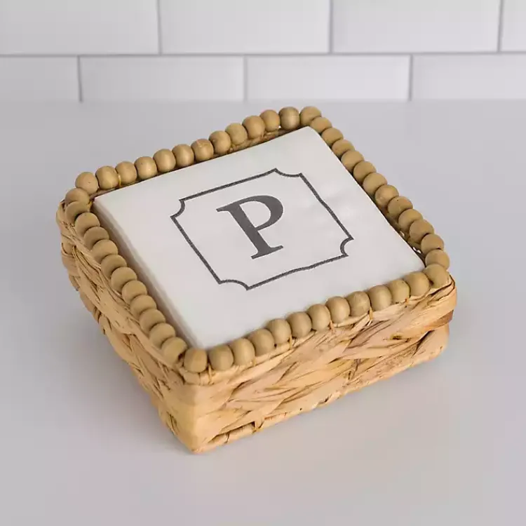 Kirklands Home Monogram P Beaded Napkin Holder Set Online