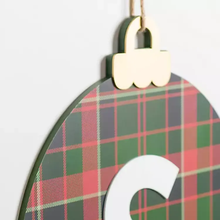 Monogram Seasonal Decor>Kirklands Home Monogram R Plaid Ornament Wall Plaque