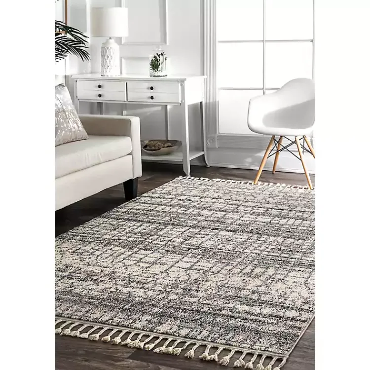 Kirklands Home Moroccan Tassel Area Rug, 5x8 Gray Discount