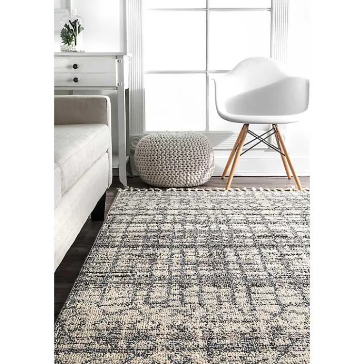 Kirklands Home Moroccan Tassel Area Rug, 5x8 Gray Discount