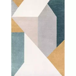 Kirklands Home Multicolor Abstract Shapes Area Rug, 6x9 Clearance