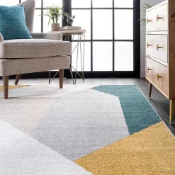 Kirklands Home Multicolor Abstract Shapes Area Rug, 6x9 Clearance