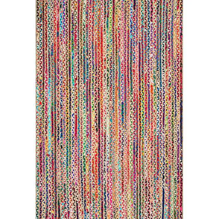 Kirklands Home -Color Braided Jute and Cotton Area Rug, 8x10 Multi Discount