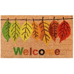 Fall>Kirklands Home Multicolor Welcome Fall Leaves Doormat, 29x17 in.