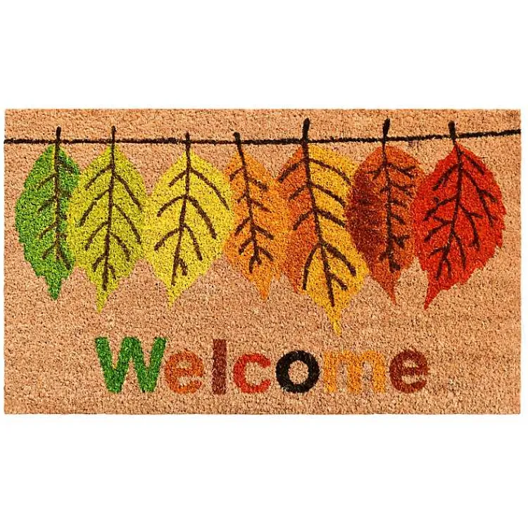 Fall>Kirklands Home Multicolor Welcome Fall Leaves Doormat, 29x17 in.