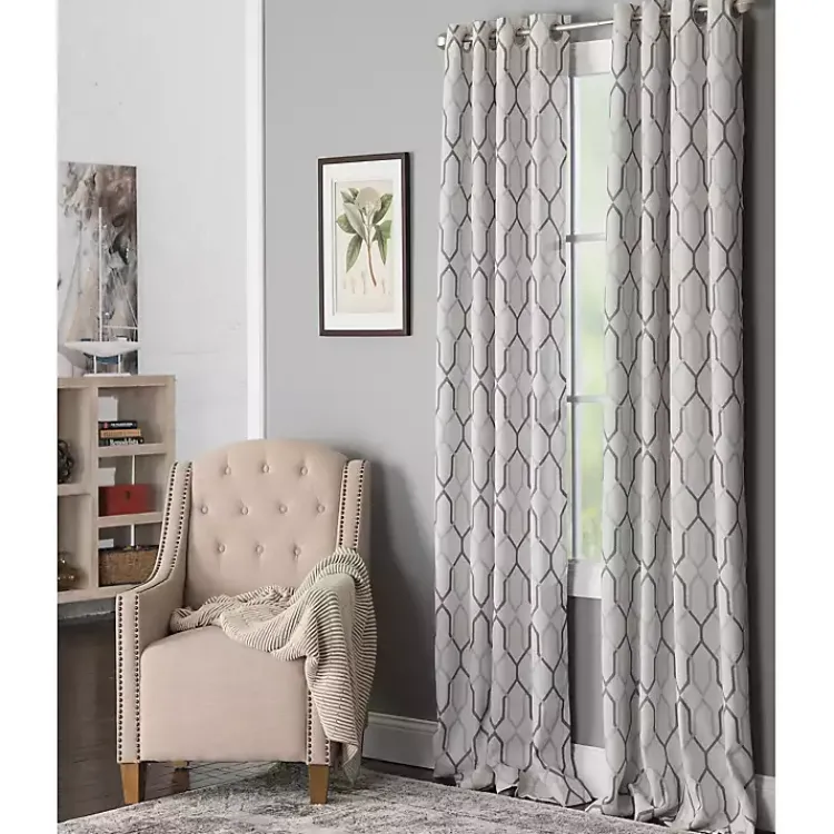 Kirklands Home Mushroom Interlock Single Curtain Panel, 84 in. Clearance