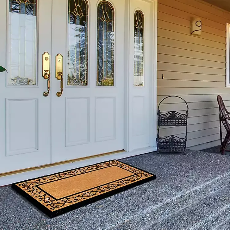 Kirklands Home Natural and Black Abby Doormat, 72x36 in.