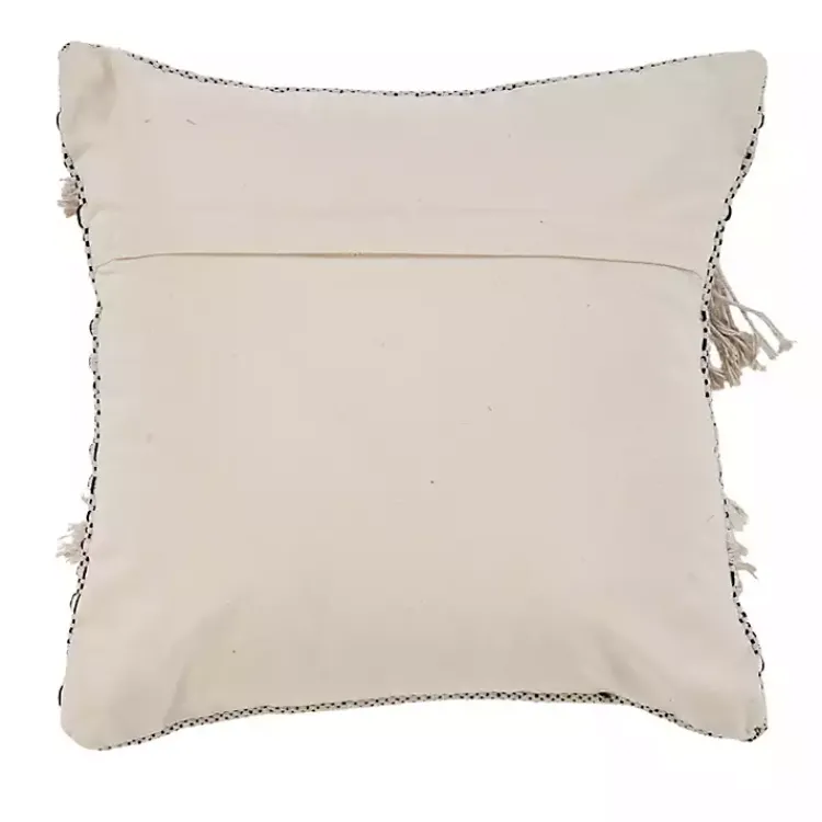 Pillows>Kirklands Home Natural and Black Cozy Fringe Pillow