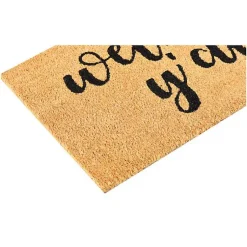 Kirklands Home Natural and Black Welcome Y'all Doormat Best