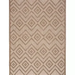 Kirklands Home Natural Beige Diamond Indoor/Outdoor Area Rug, 4x6 Tan Best