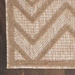 Kirklands Home Natural Beige Diamond Indoor/Outdoor Area Rug, 5x7 Tan New