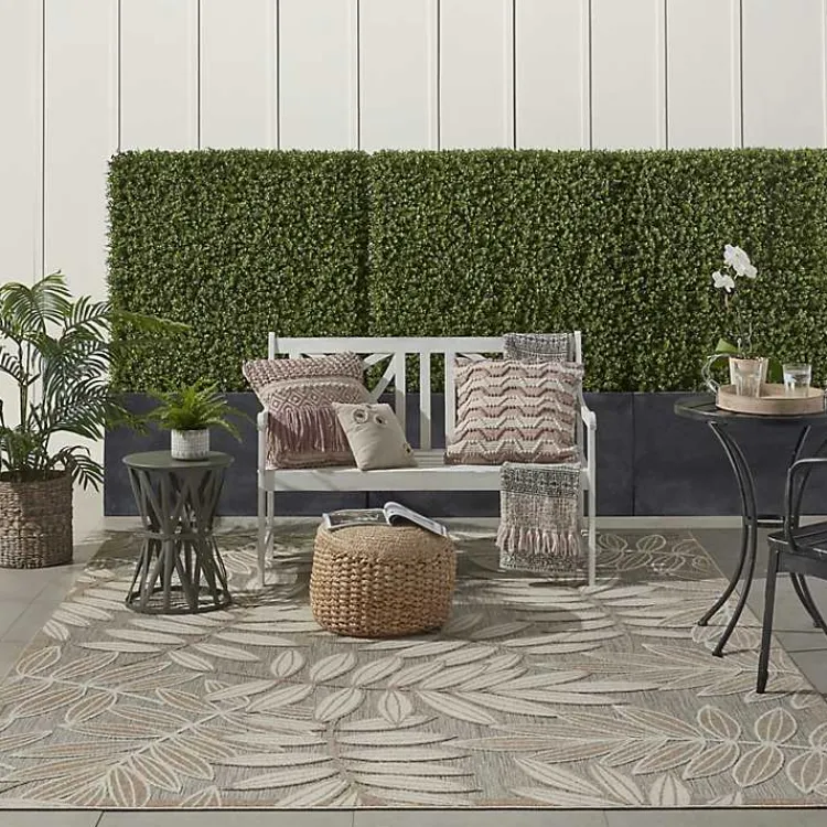 Kirklands Home Natural Botanical Outdoor Area Rug, 6x9 New