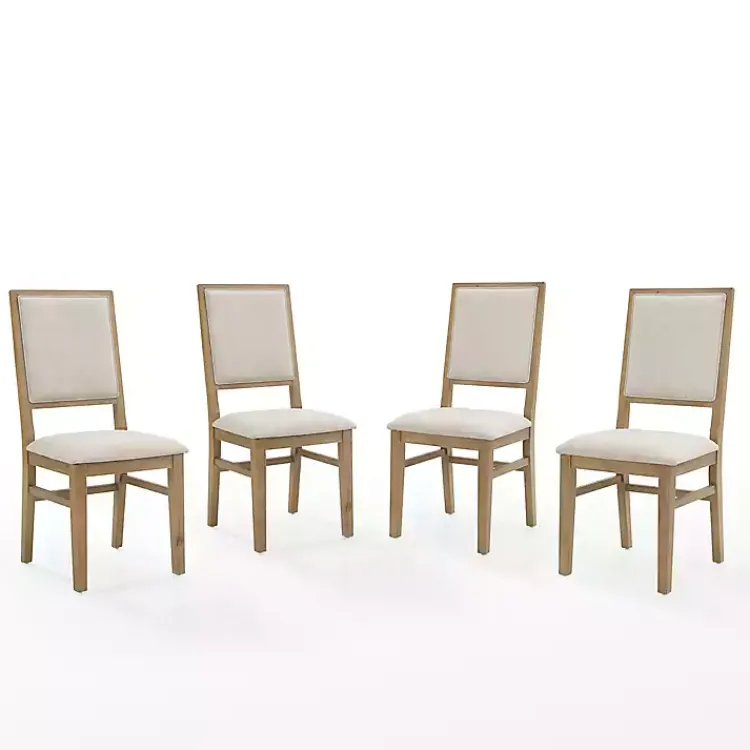 Kirklands Home Natural Cream Upholstered Dining Chairs, Set of 4 Ivory Best
